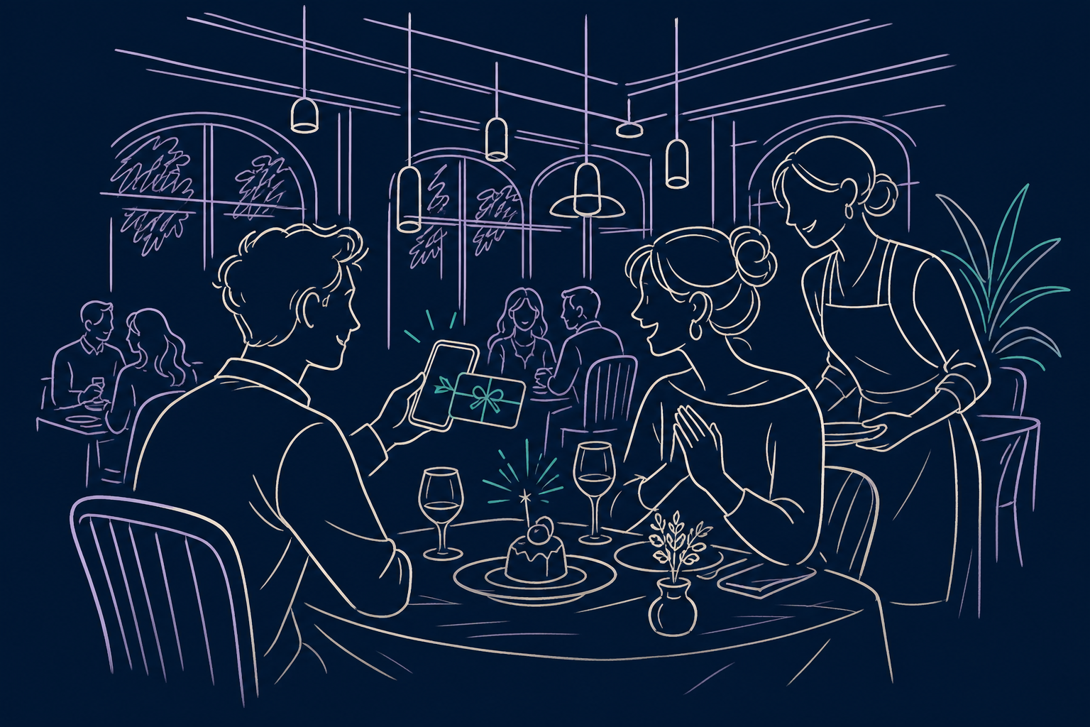 Ilustración de Gift Cards y experiencias gastronómicas
